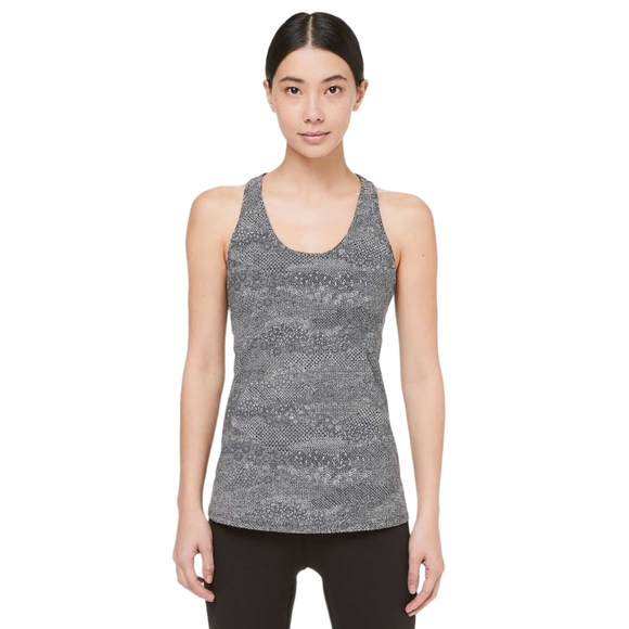 Lululemon Cool Racerback II Meisai Ice Grey Black Tank Top - Picture 2 of 4